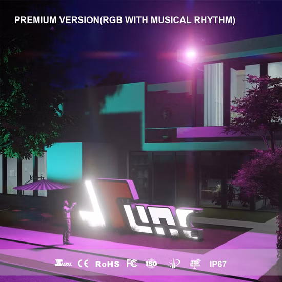 500W RGB LED 전원 야외 보안 태양광 투광 조명을 변경하는 타이머 제어 색상